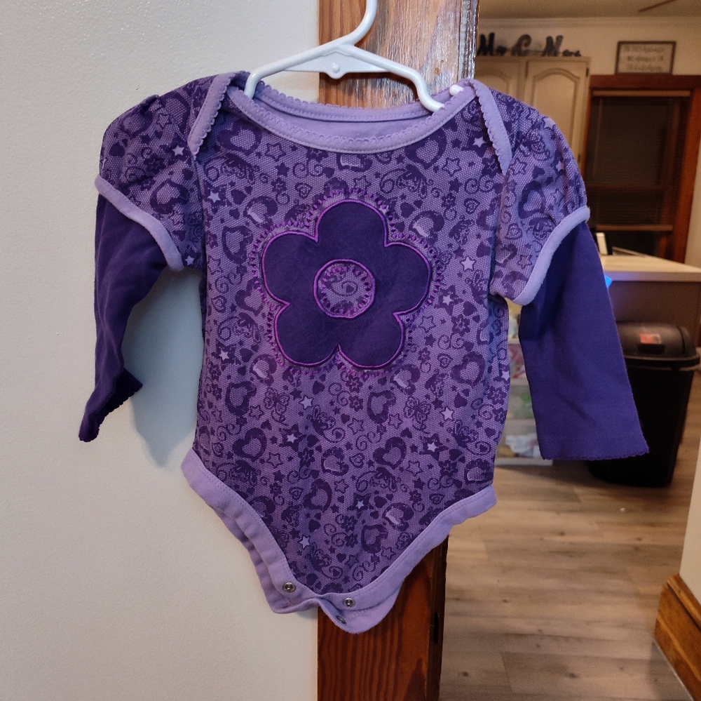 Garanimals Purple Floral Kids One Piece 6-9 Months